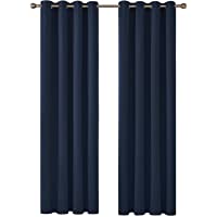 Deconovo Cortina para Habitación con Aislamiento Térmico Tela Gruesa de Color Liso Decoración Hogar con Ollaos 2 Piezaes…